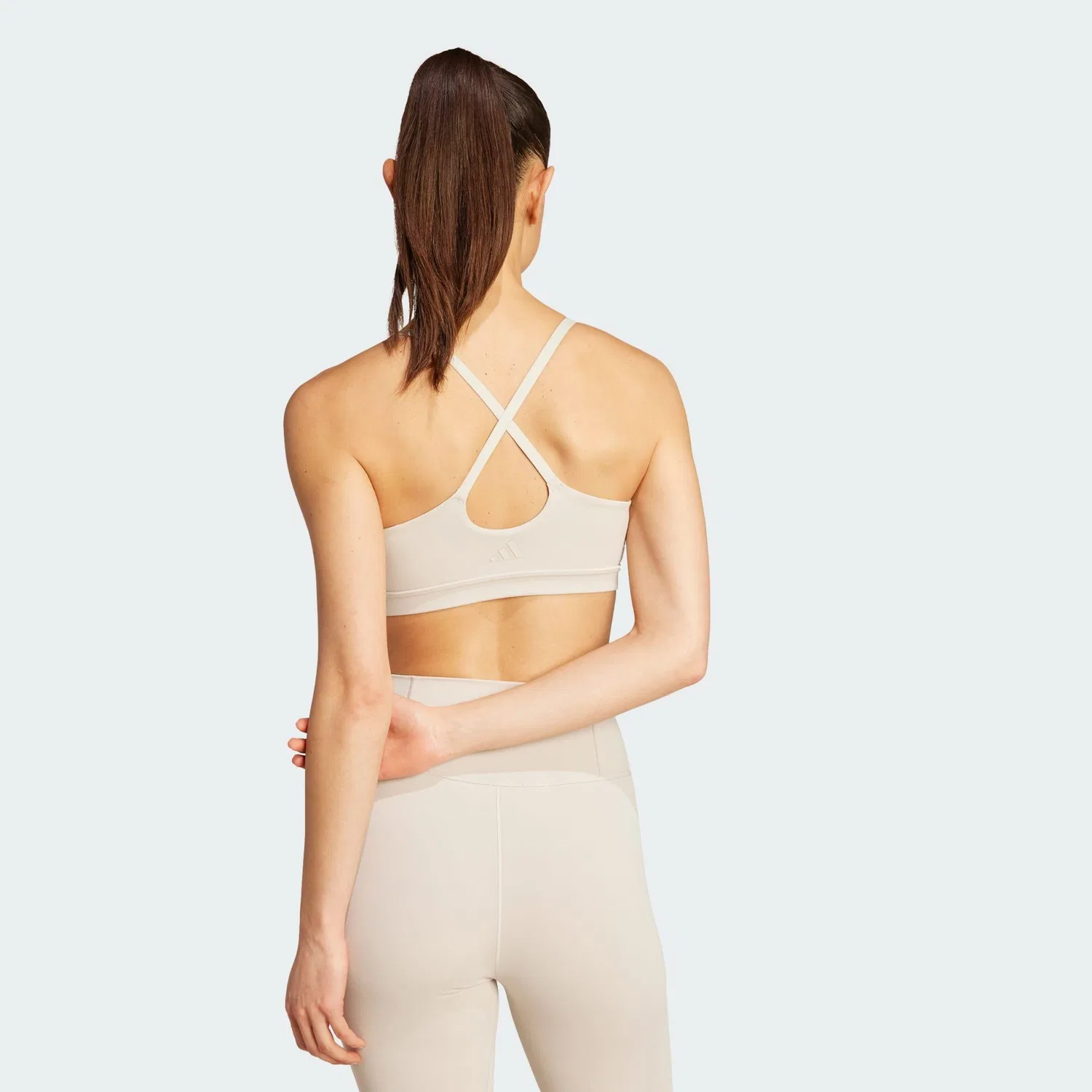 Женский спортивный бюстгальтер с легкой поддержкой All Me Light Support Adidas, Beige — фото 3