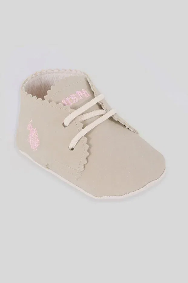 Детские ботинки для девочек на шнуровке U.S. Polo Assn., Nude Color