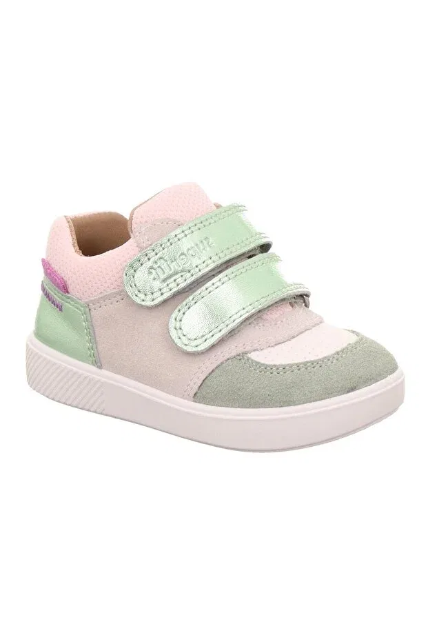 Детские кроссовки для девочек на липучке Superfit, Pink Gray Suede Leather — фото 2