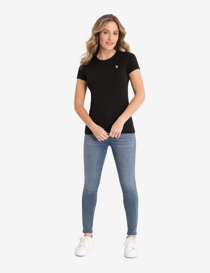 Женская футболка U.S. Polo Assn. Crew Neck, темно-серый — фото 3