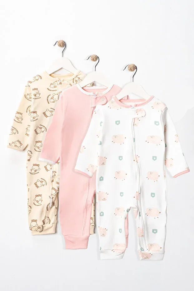 Детский комплект комбинезонов для девочек с принтом Enia Baby, Multicolor — фото 2