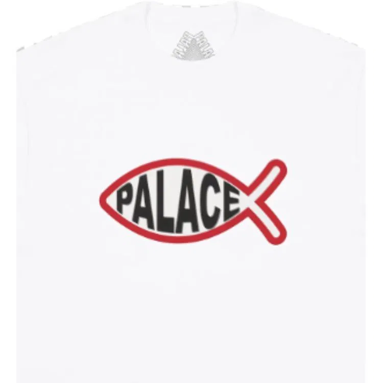 Детская футболка унисекс прямого кроя с круглым вырезом PALACE, White — фото 3
