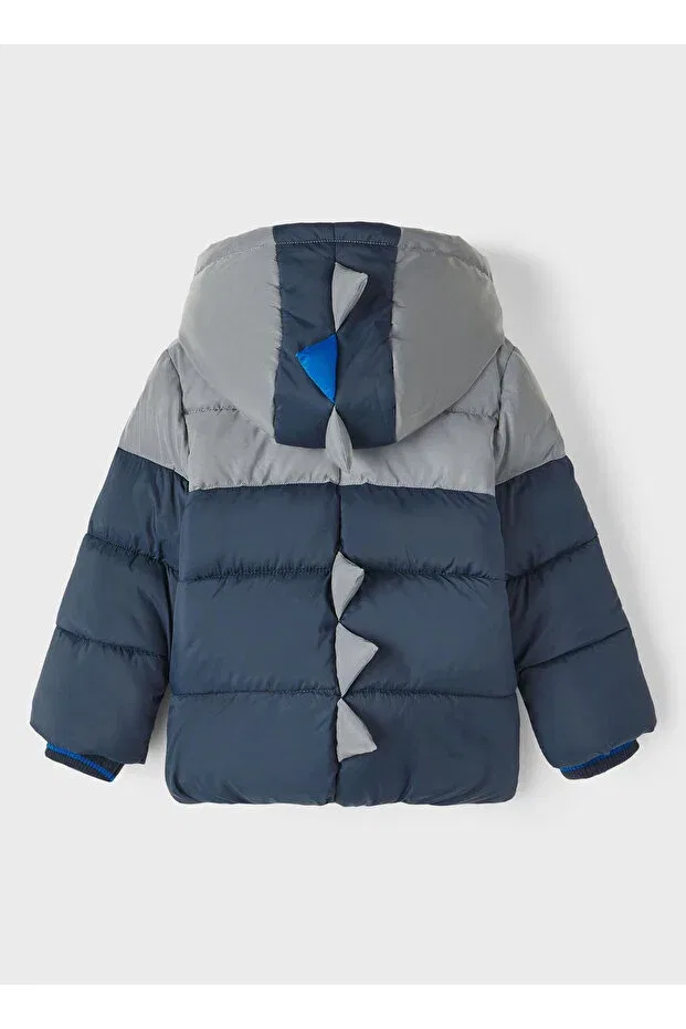 Детское пальто для девочек с капюшоном Name It, Navy Blue — фото 4