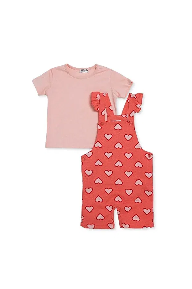 Детский комбинезон-шорты для девочек с принтом Hellobaby Ebebek Hello Baby, Pink Printed