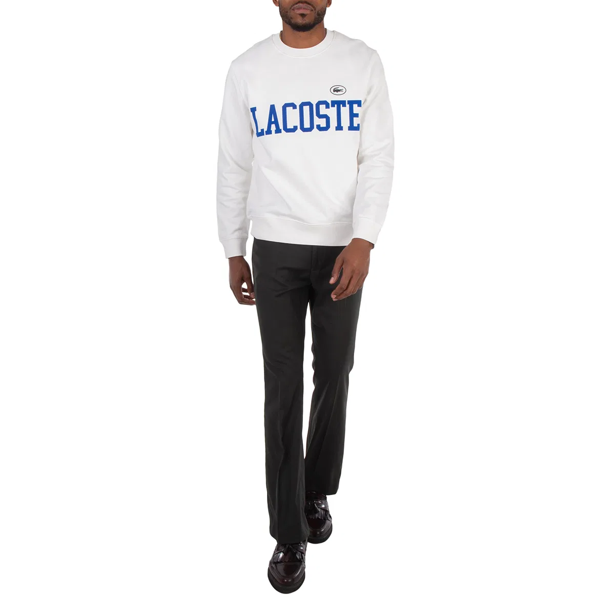 Свитшот из органического хлопка Flocked Logo Fleece Sweatshirt Lacoste, White — фото 3