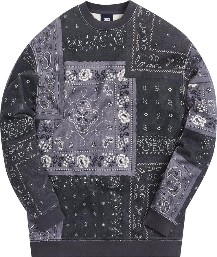 

Толстовка Kith Deconstructed Bandana Crewneck 'Black', черный