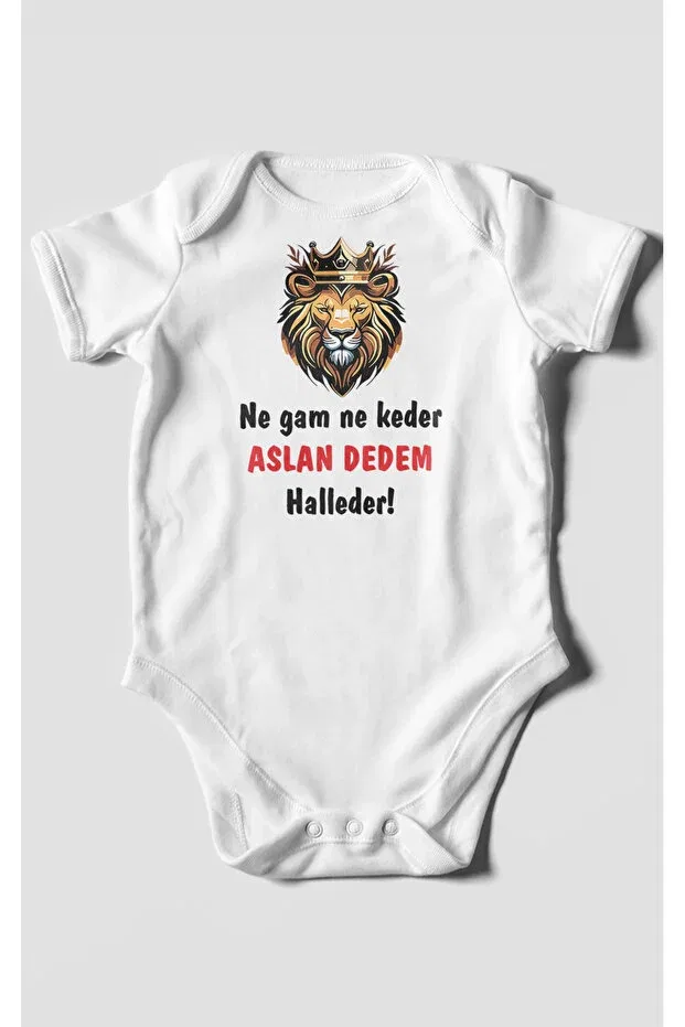 Детское боди с принтом Neither Good Nor Bad Aslan Dedem Halleder Morivokids, Белый — фото 2