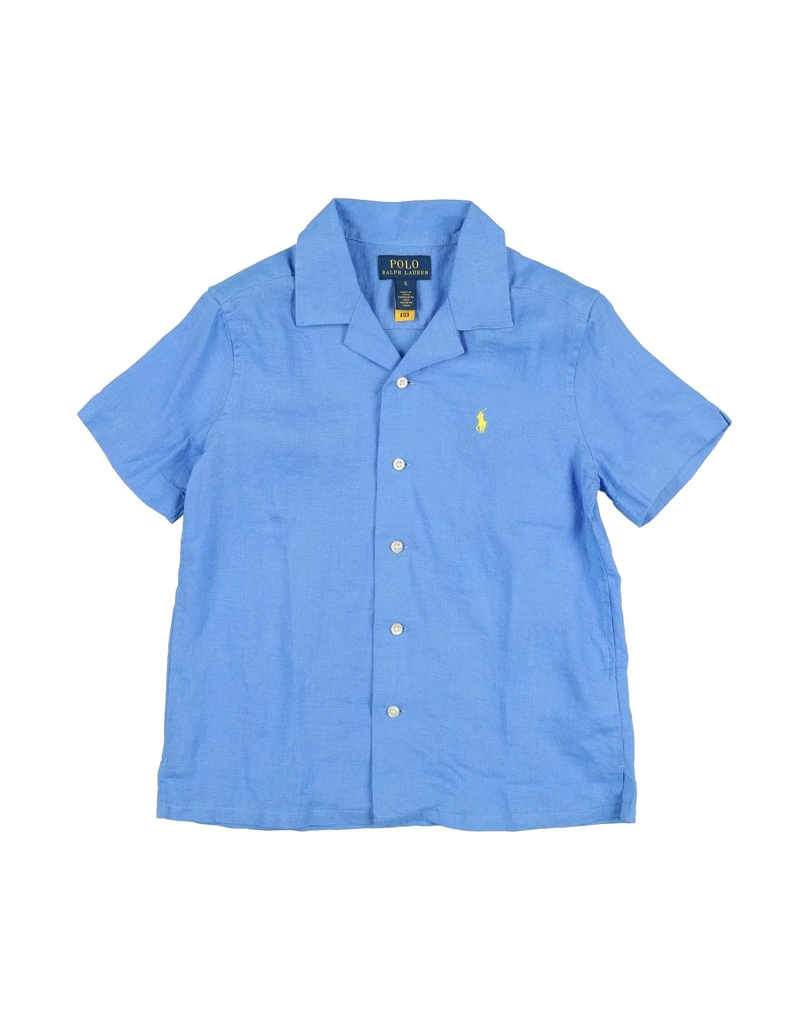 Детская рубашка с коротким рукавом Polo Ralph Lauren, светло-синий