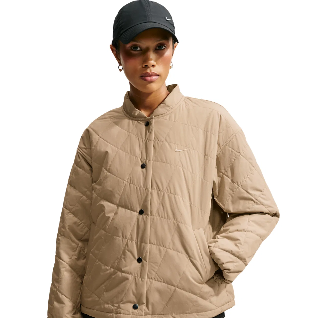 Женская куртка-бомбер с капюшоном Nike Therma-FIT, Parachute Beige