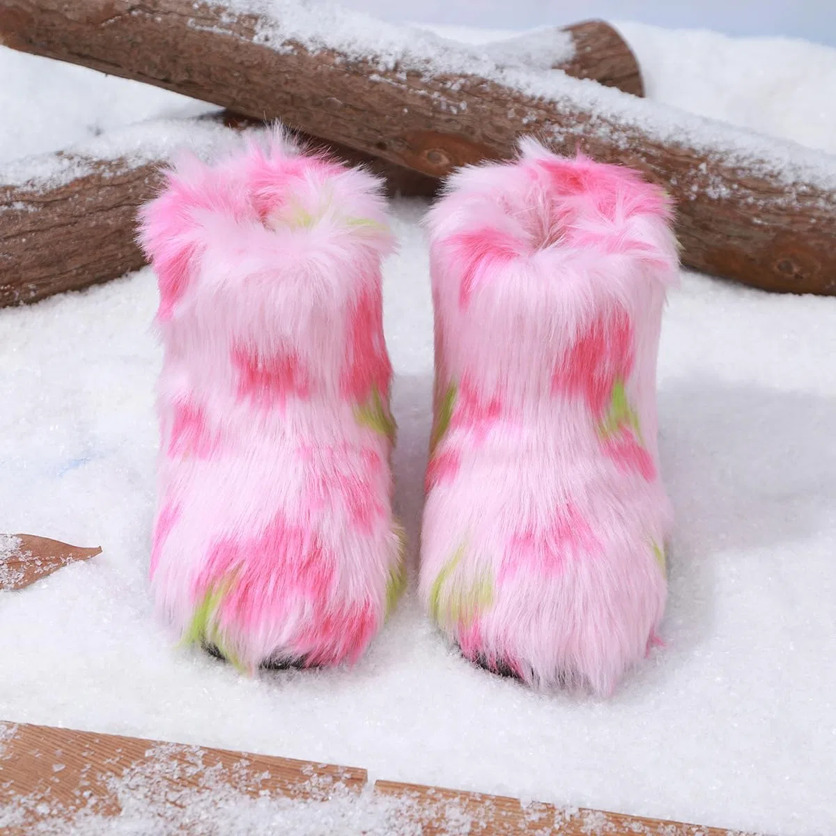 Детские зимние сапоги для девочек с искусственным мехом Canyoule, Pink — фото 3