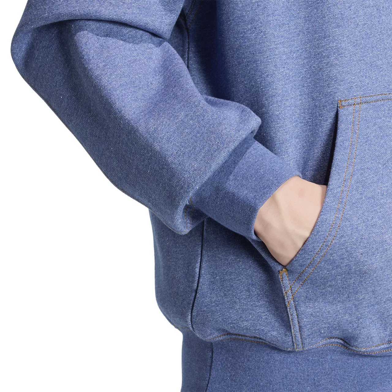 Мужская толстовка Essentials Melange Loose Hoodie Adidas, синий/белый — фото 4