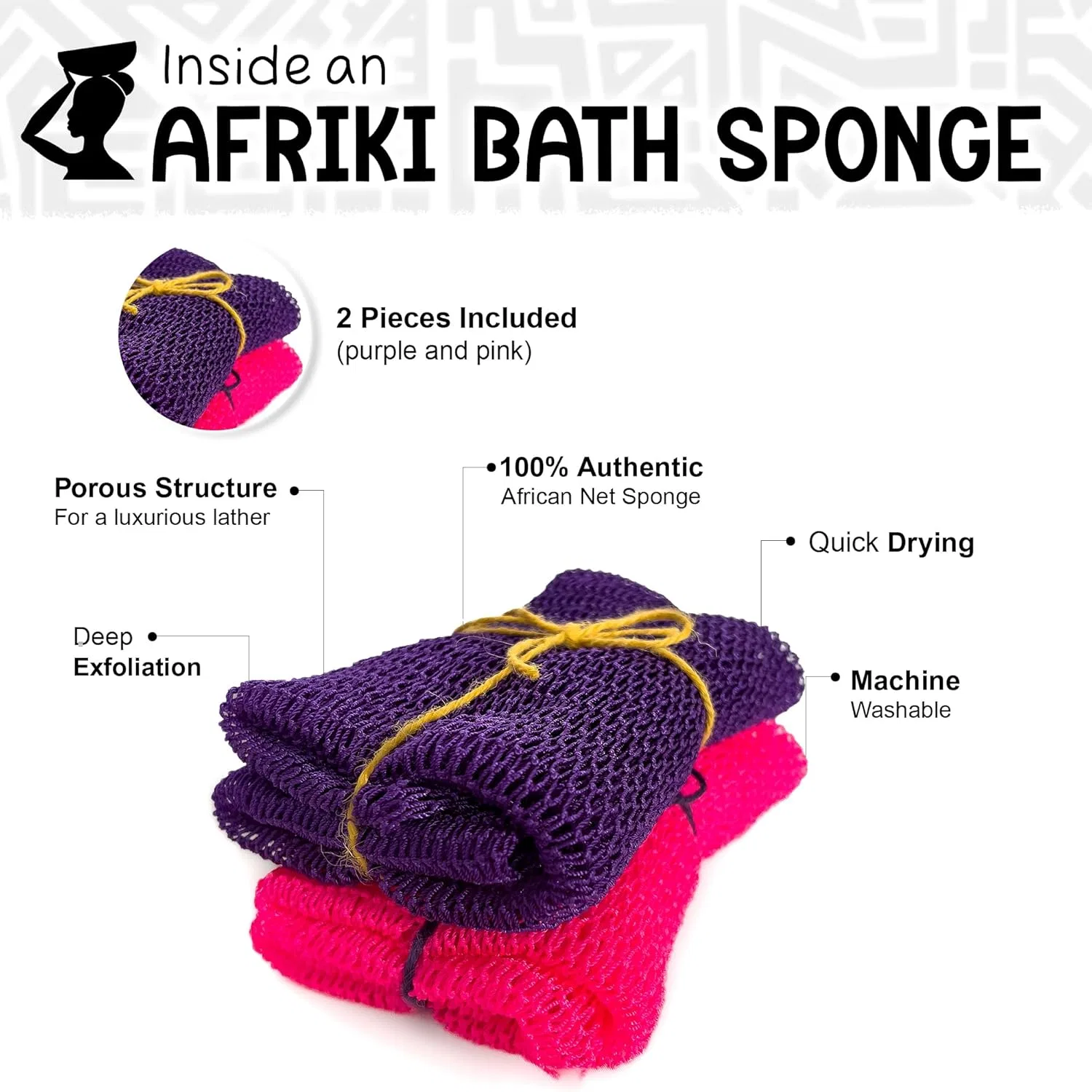 Мочалка африканская для эксфолиации, AFRIKI, 1 шт, 17x4x13 см — фото 2