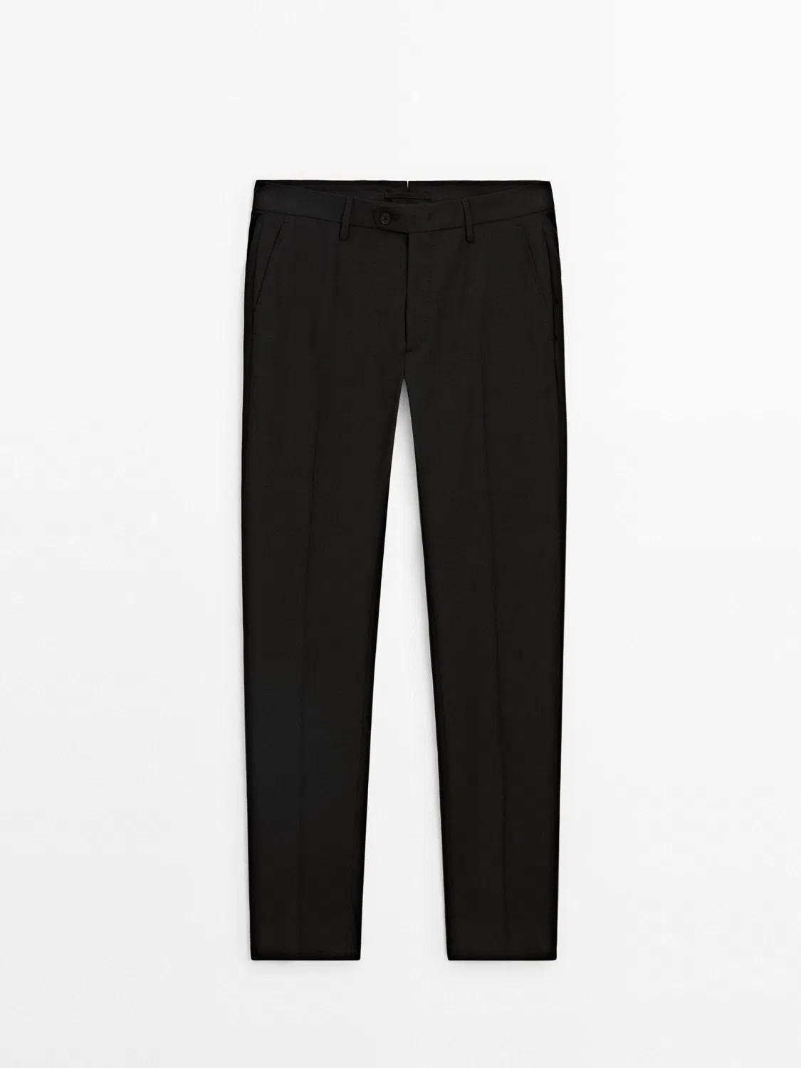 Брюки от костюма из 100% шерсти Massimo Dutti, черный — фото 3