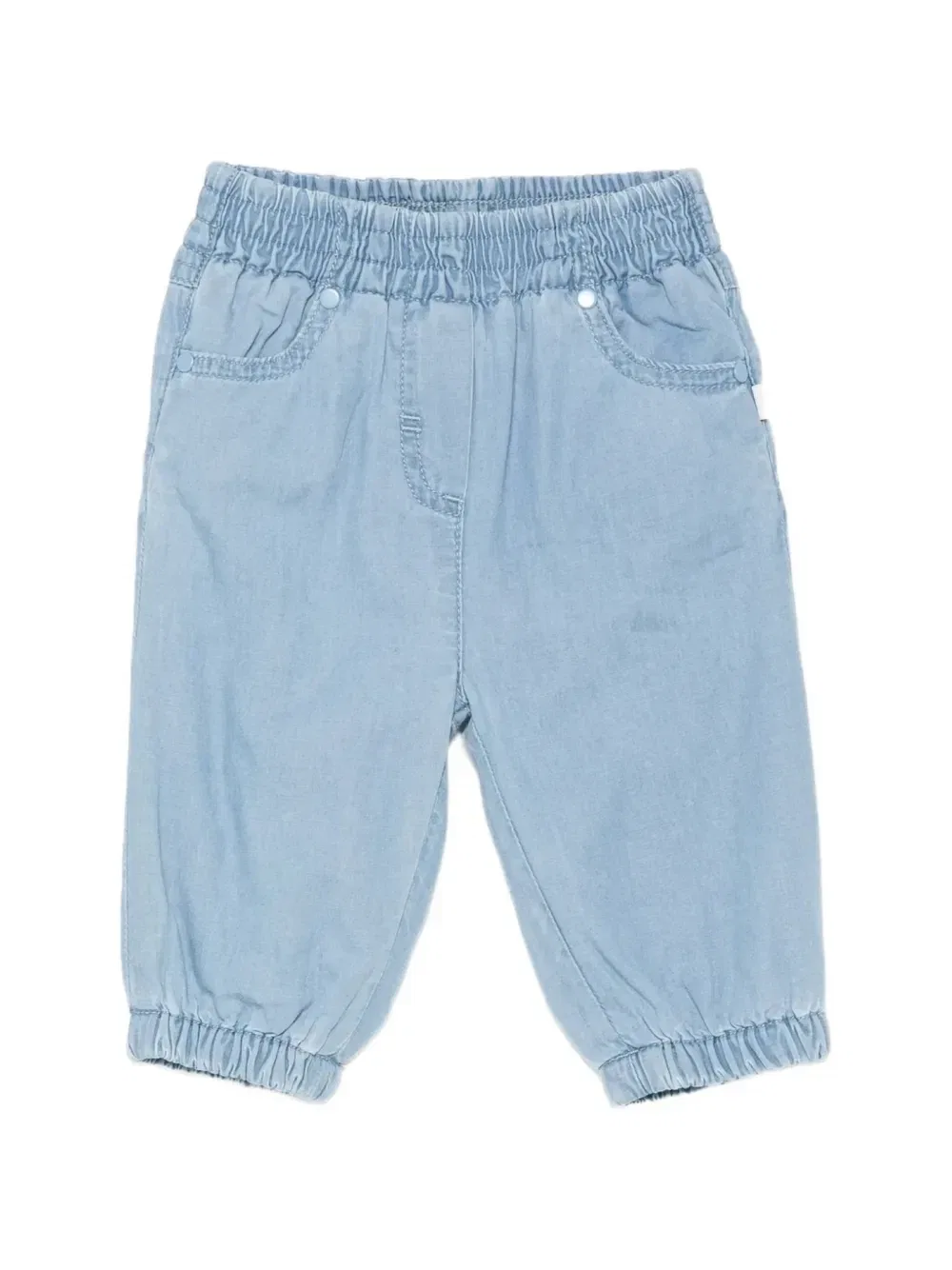 Брюки с эластичным поясом и вышивкой Stella McCartney Kids, синий