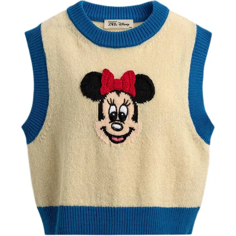 Женская майка-топ с принтом Disney x Harry Lambert FW25, ZARA, Raw White
