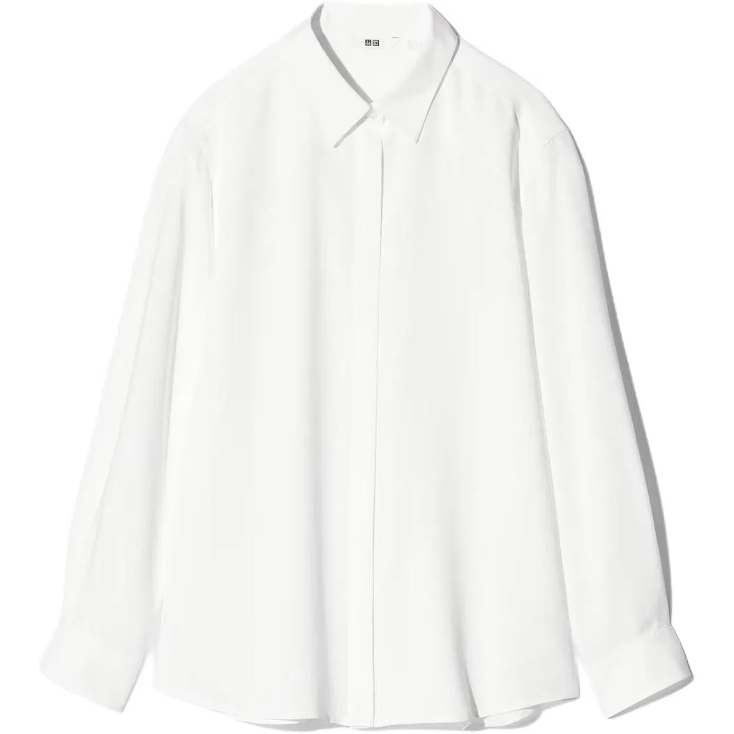 Женская рубашка с длинным рукавом UNIQLO, Белая