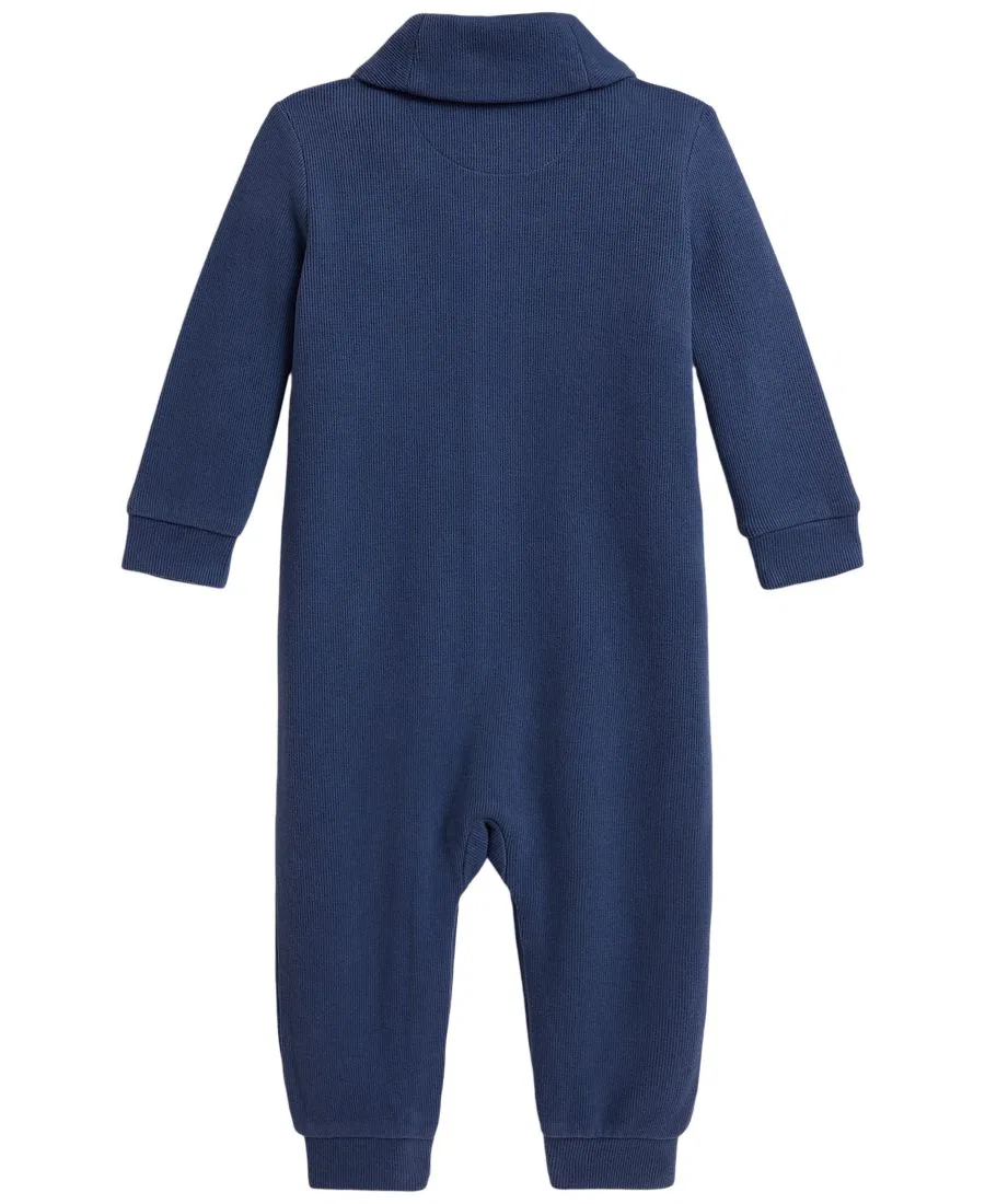 Детский комбинезон с длинным рукавом, из хлопкового футера Polo Ralph Lauren, Night Navy — фото 2