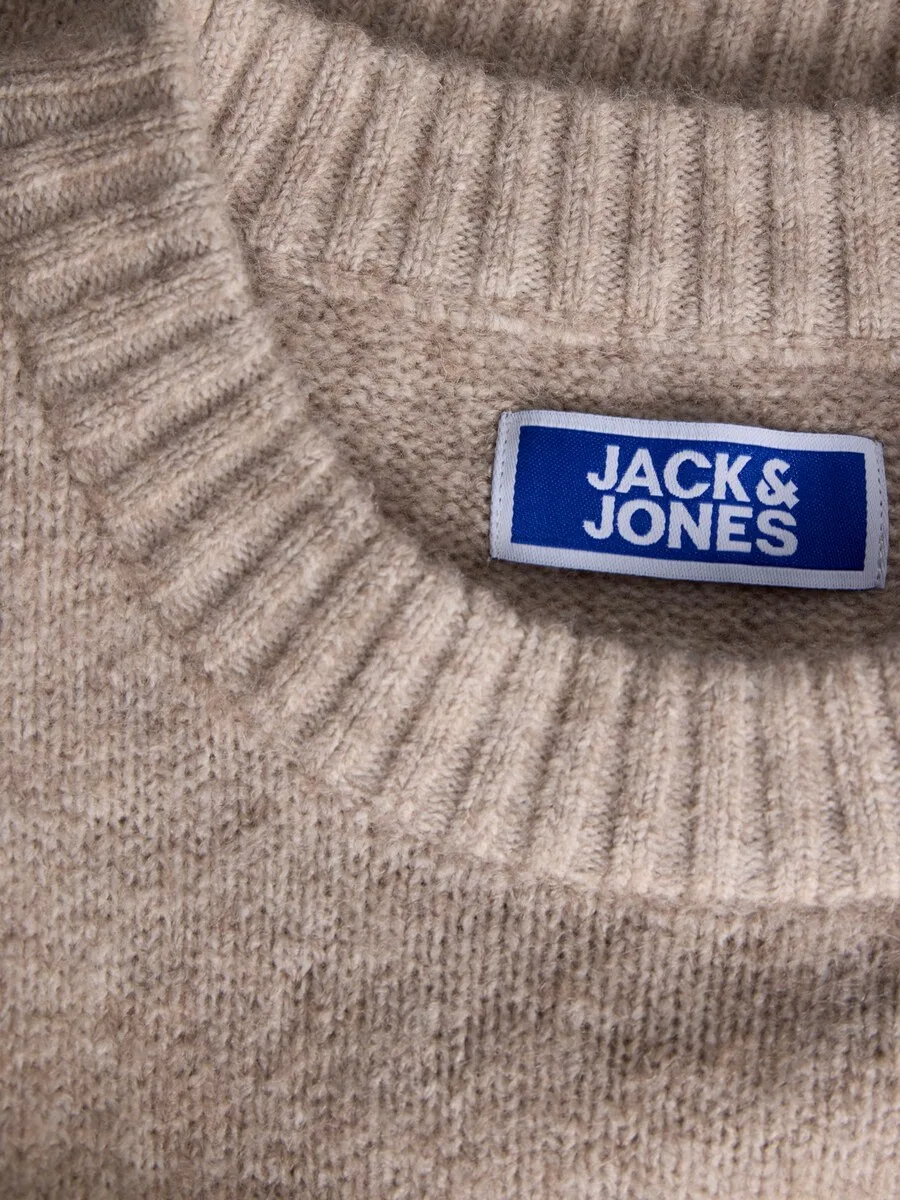 Детский свитер Jack & Jones Junior 'JJESOHO OLLIE' серо-бежевого цвета — фото 3