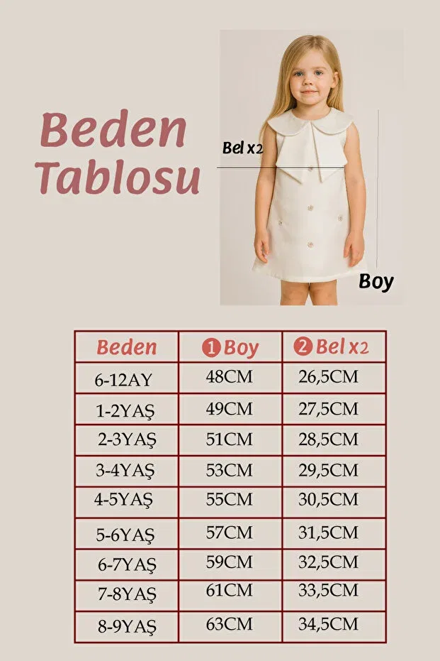 Детское платье для девочек с принтом Pearl Embroidered Girls' Dress Melek Golden, Red — фото 4