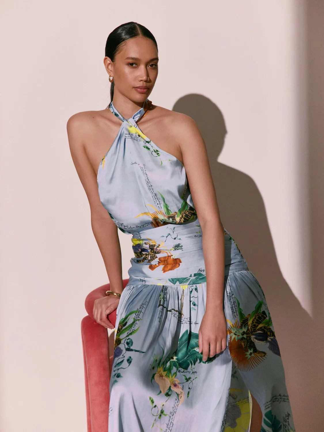 Топ-халтер с цветочным принтом Kew Collection Next, Blue Floral Print