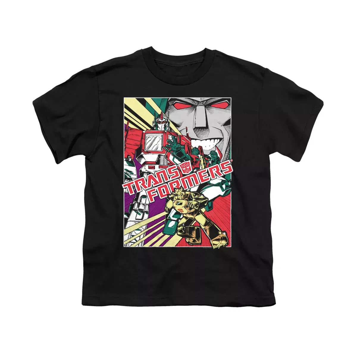 Детская футболка с принтом Transformers Comic Poster, Черный