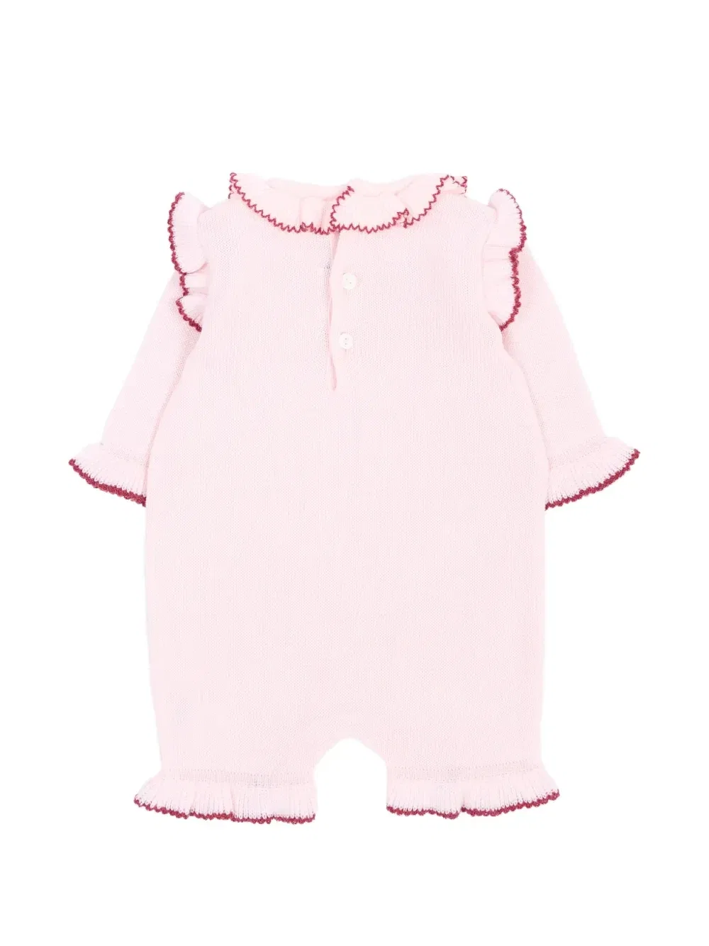 Вязаный комбинезон с оборками Little Bear, розовый — фото 2