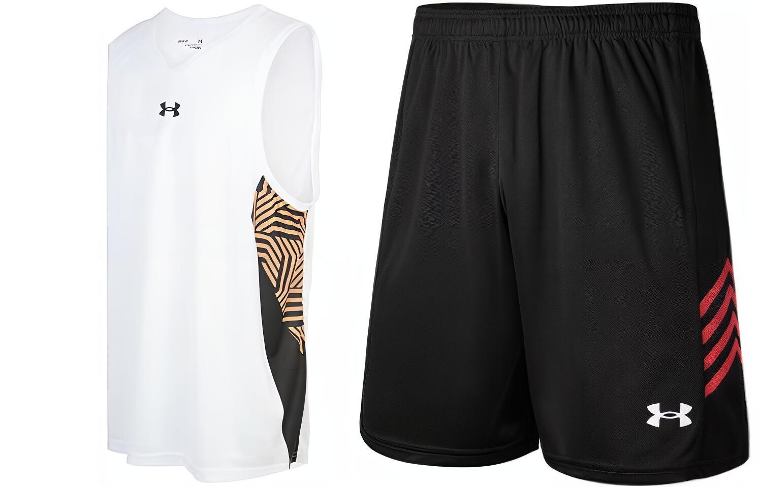 

Баскетбольный костюм мужской комплект черный и белый Under Armour, черно-белый