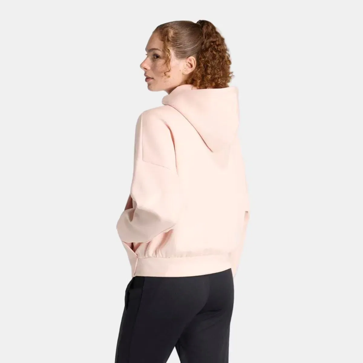 Женская куртка из футера с капюшоном adidas, Rosa — фото 2