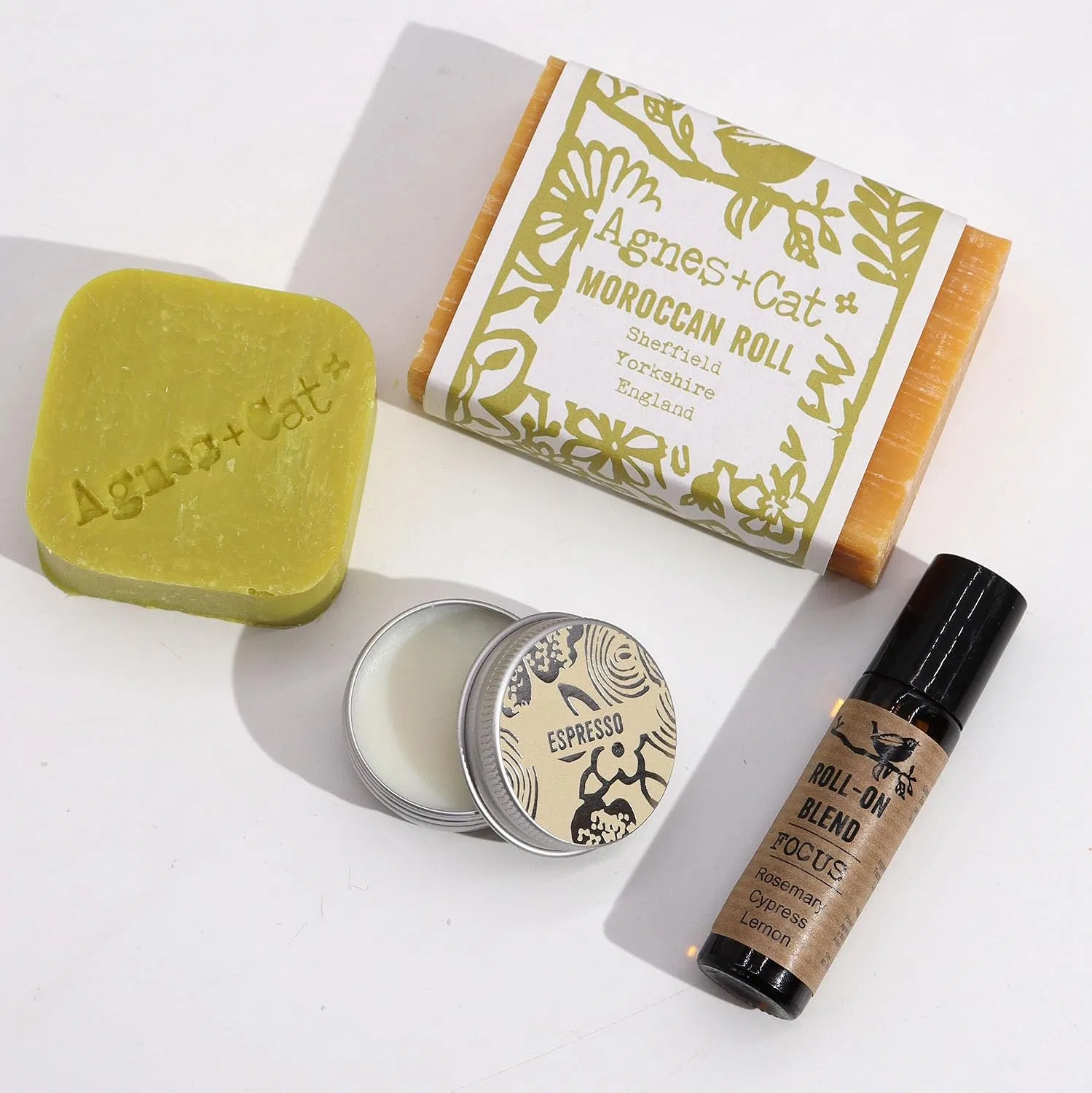 Набор для ухода за собой, Soap, Solid Shampoo, Lip Balm, Essential Oil, Generisch, 4 предмета, 300 г, Moroccan Morning — фото 2