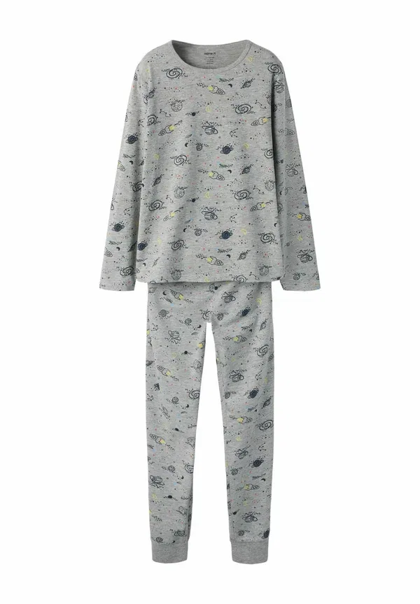 Пижама хлопок Nightset long sleeved Name It, Grey Melange, серый