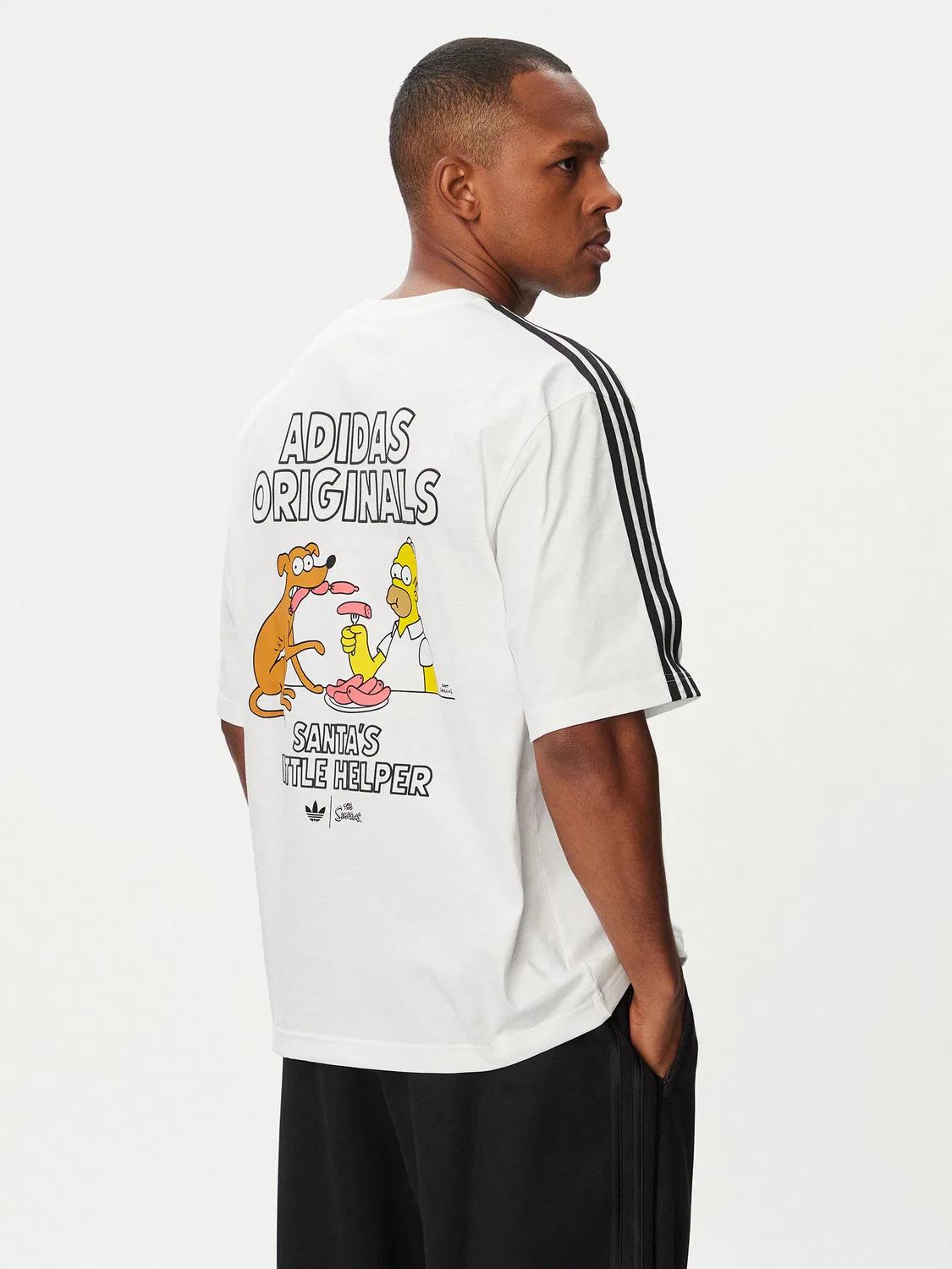 Мужская футболка стандартного кроя Little Santas Helper Graphic Adidas, белый