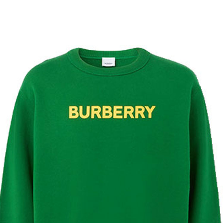 Свитер Burberry хлопковый с принтом логотипа, зеленый — фото 2