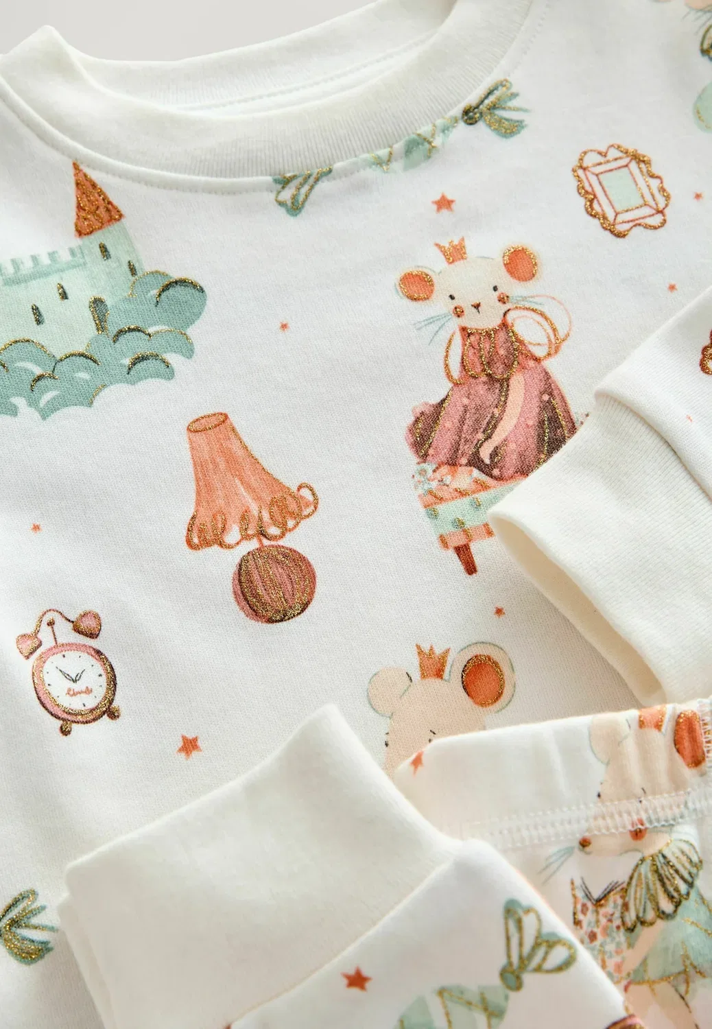 Пижама стандартного кроя - комплект из 3 штук, унисекс Next, Ecru Peach — фото 4