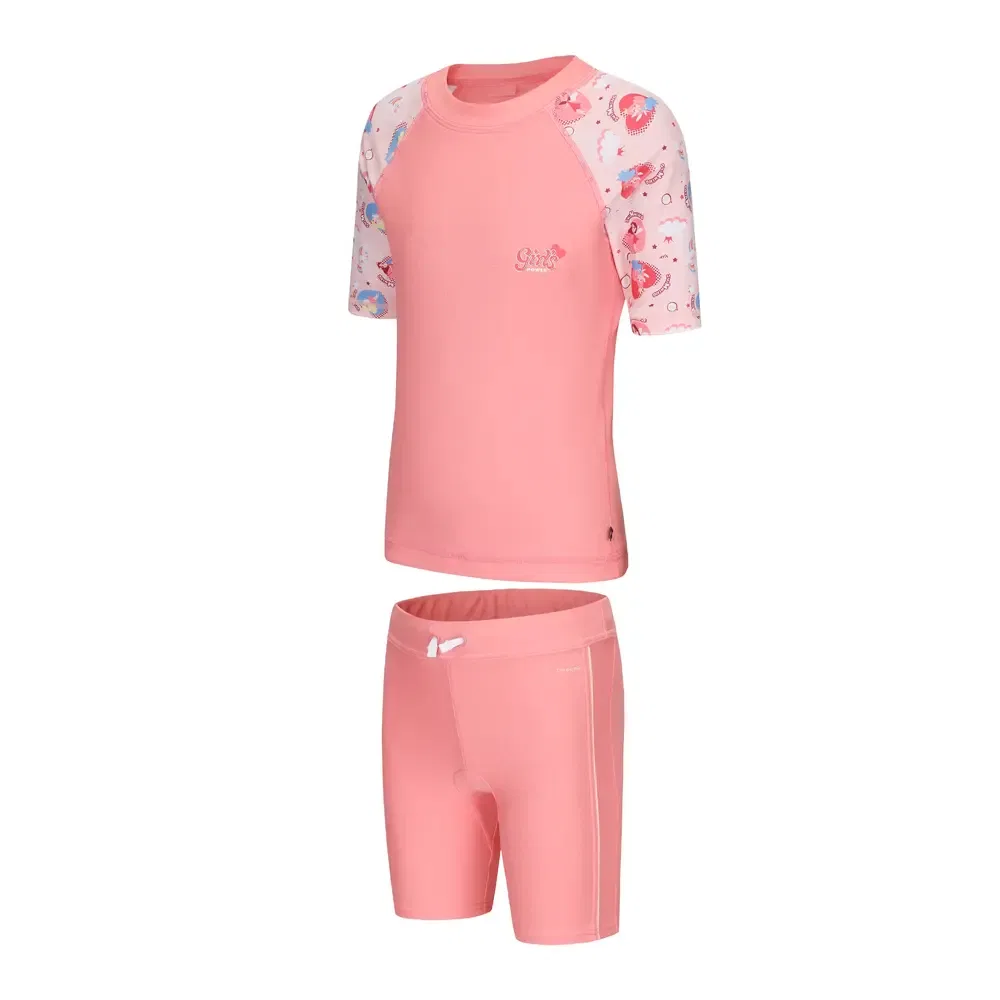 Детский комплект для плавания с принтом 2 предмета Litchi Pink/Light Pink DECATHLON, Litchi Pink/Light Pink — фото 3