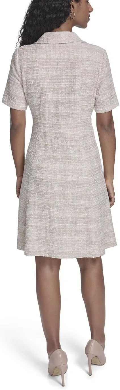 Женское платье-футляр с воротником и застежкой-молнией Tommy Hilfiger, Khaki/Ivory — фото 4