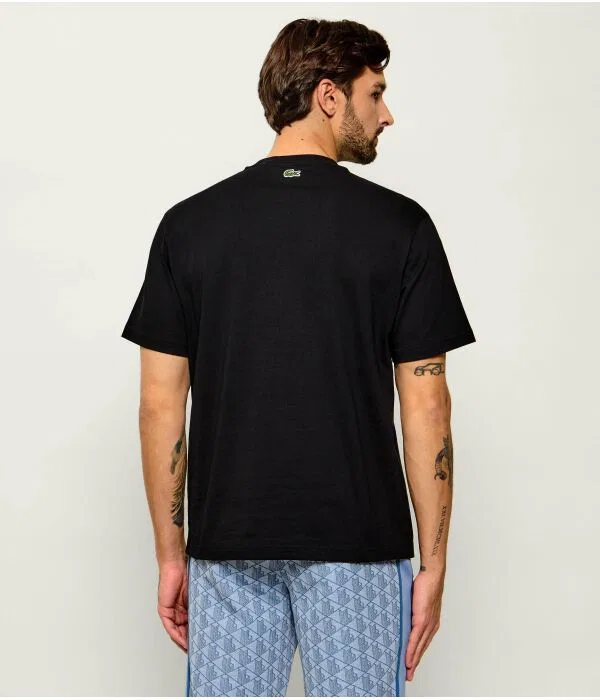 Мужская футболка классического кроя Lacoste, черный — фото 3