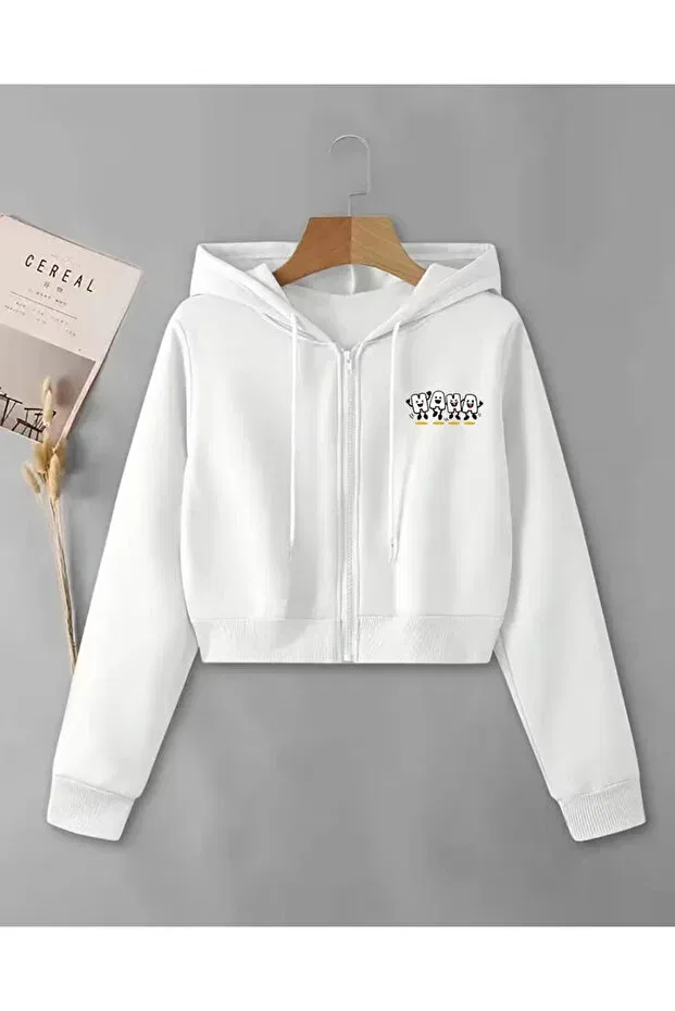 Детская куртка для девочек с принтом Haha, White
