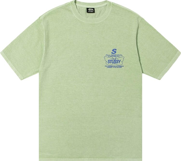 

Футболка Stussy All Natural Pigment Dyed Tee 'Sage', зеленый
