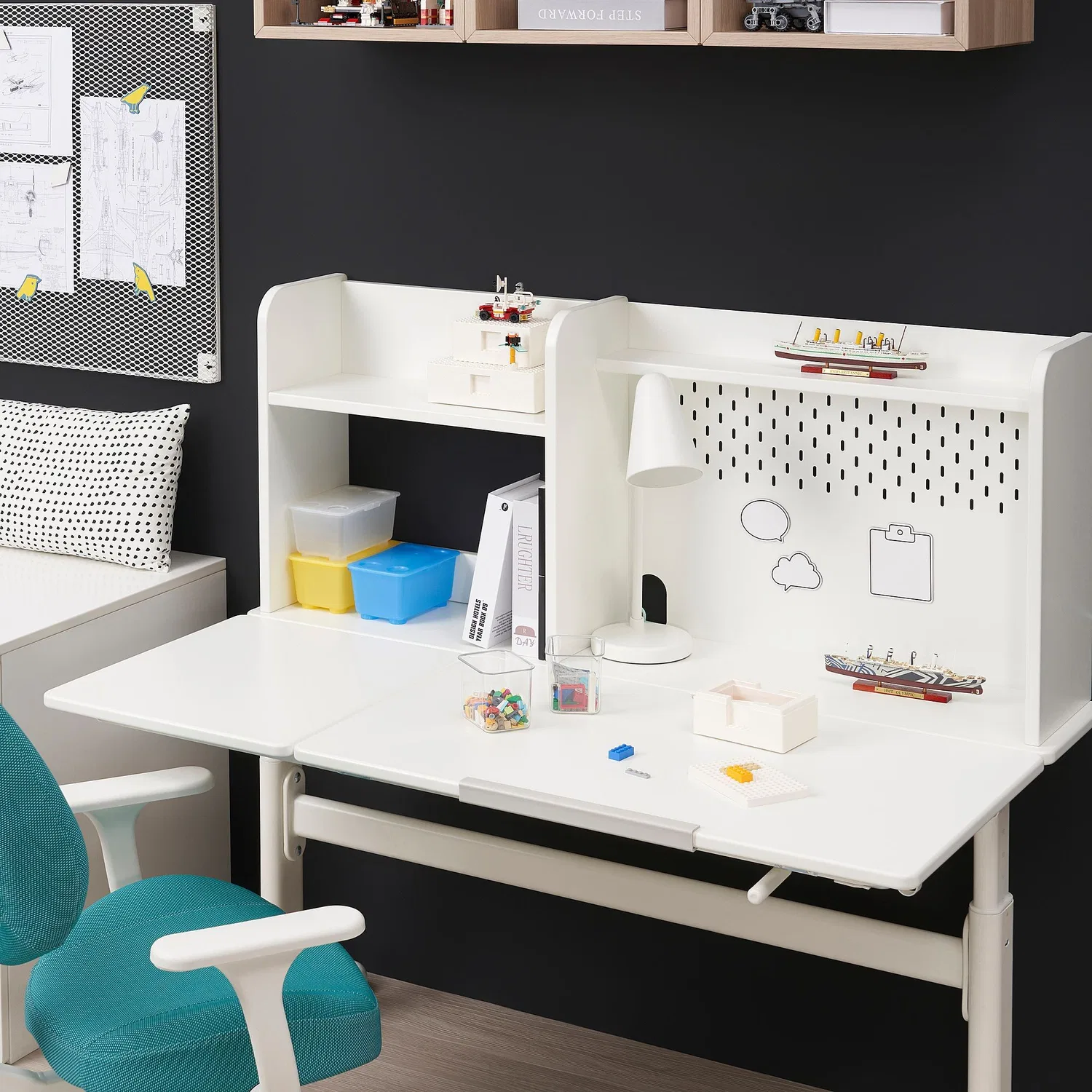 IKEA Berglärka Детский письменный стол, белый, 100x70 см — фото 4