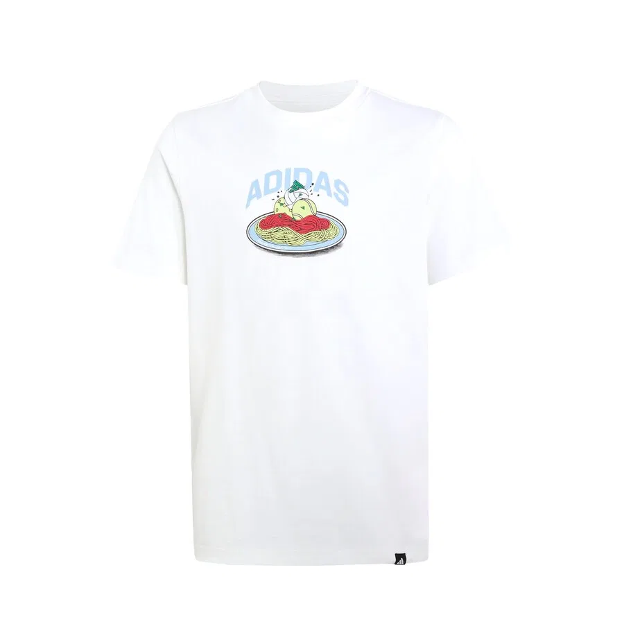 Спортивная футболка Shirt 'Pasta' белого цвета Adidas Sportswear
