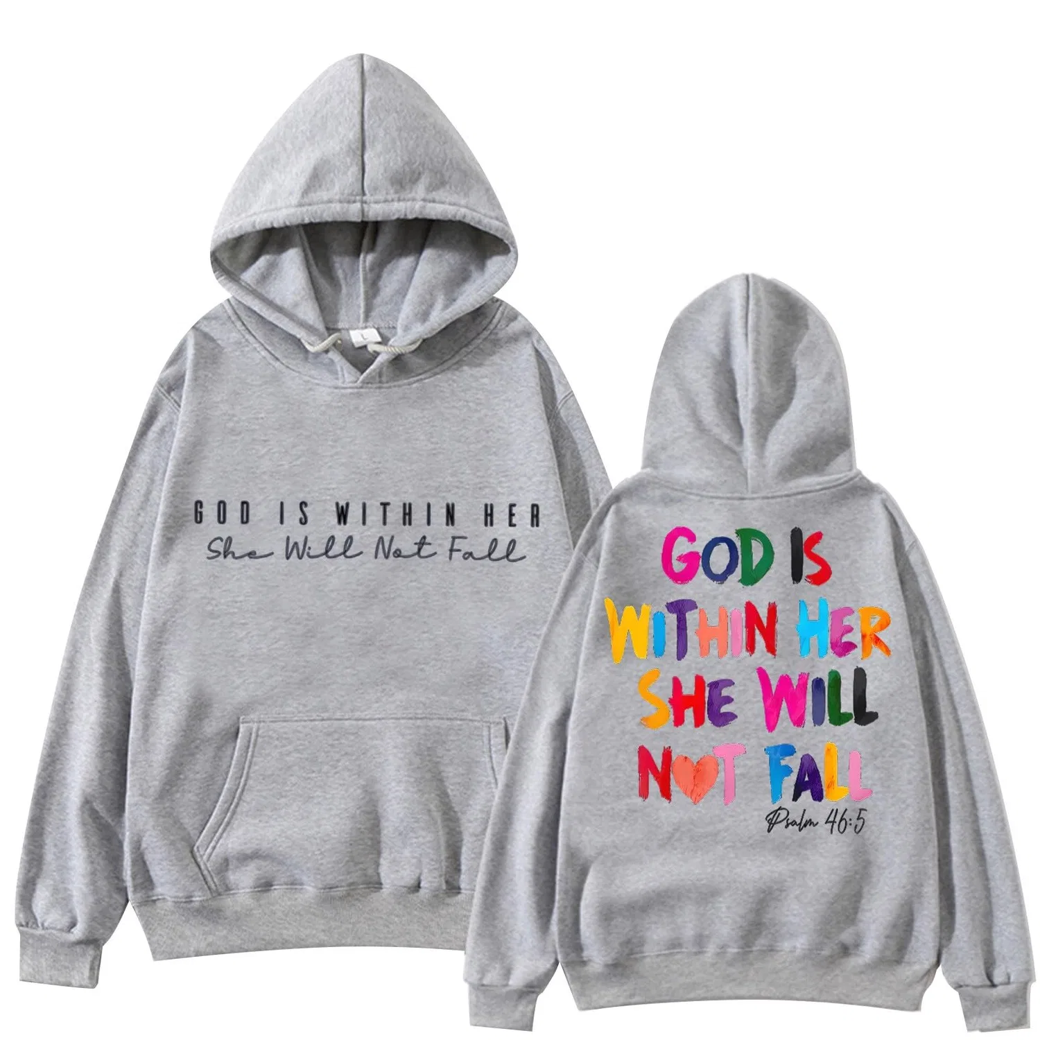Женское худи с принтом Jesus Loves You HUIFUAO, Z03 Grey