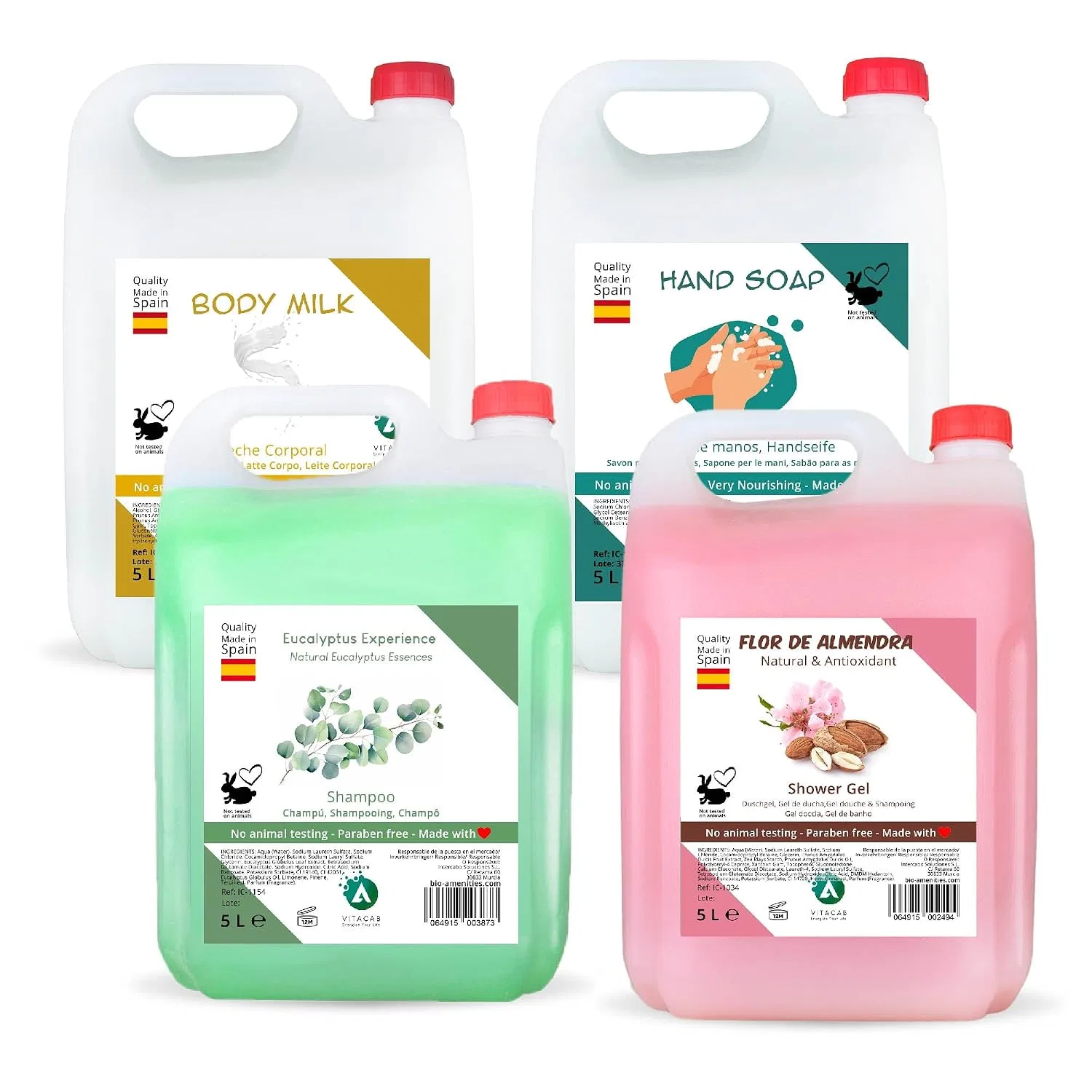Набор для тела 4 x 5 л, VITACAB, гель для душа, шампунь, мыло, лосьон, Body care