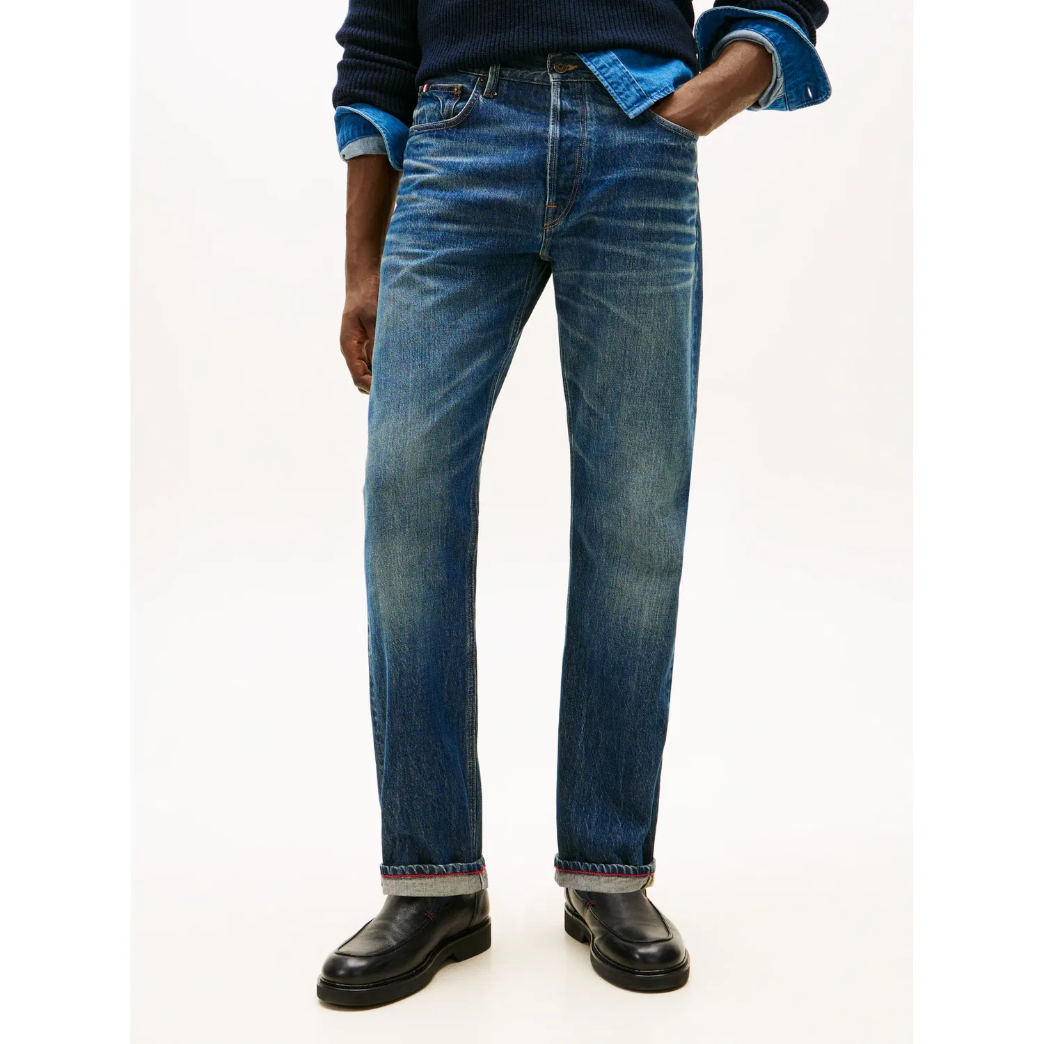 Мужские прямые джинсы regular straight Tommy Hilfiger, Indigo