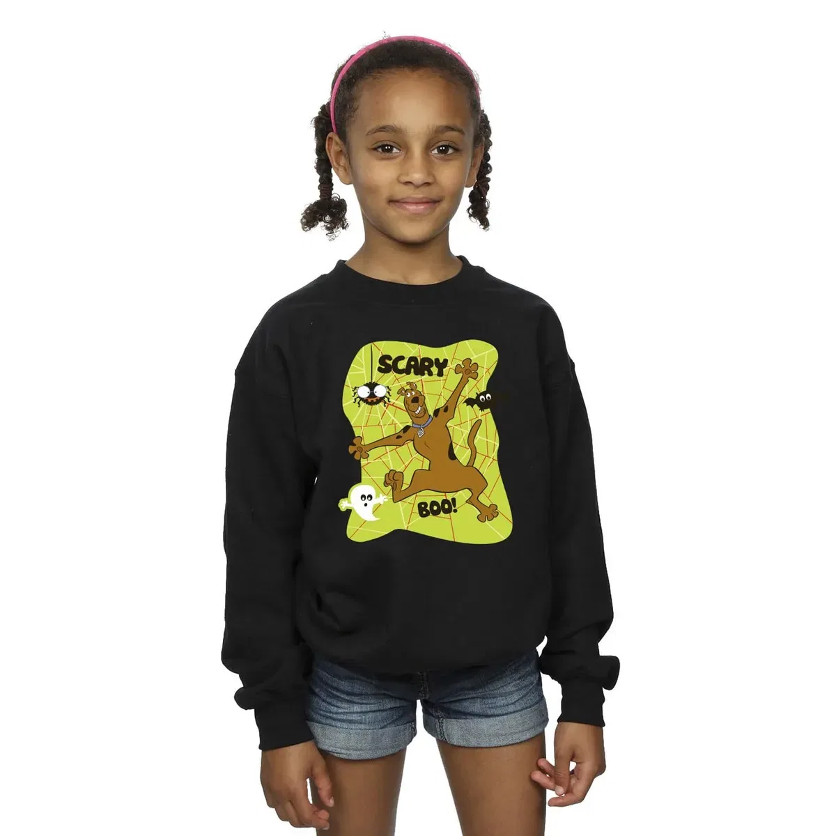 Свитшот с принтом Scary boo! Scooby Doo, Black