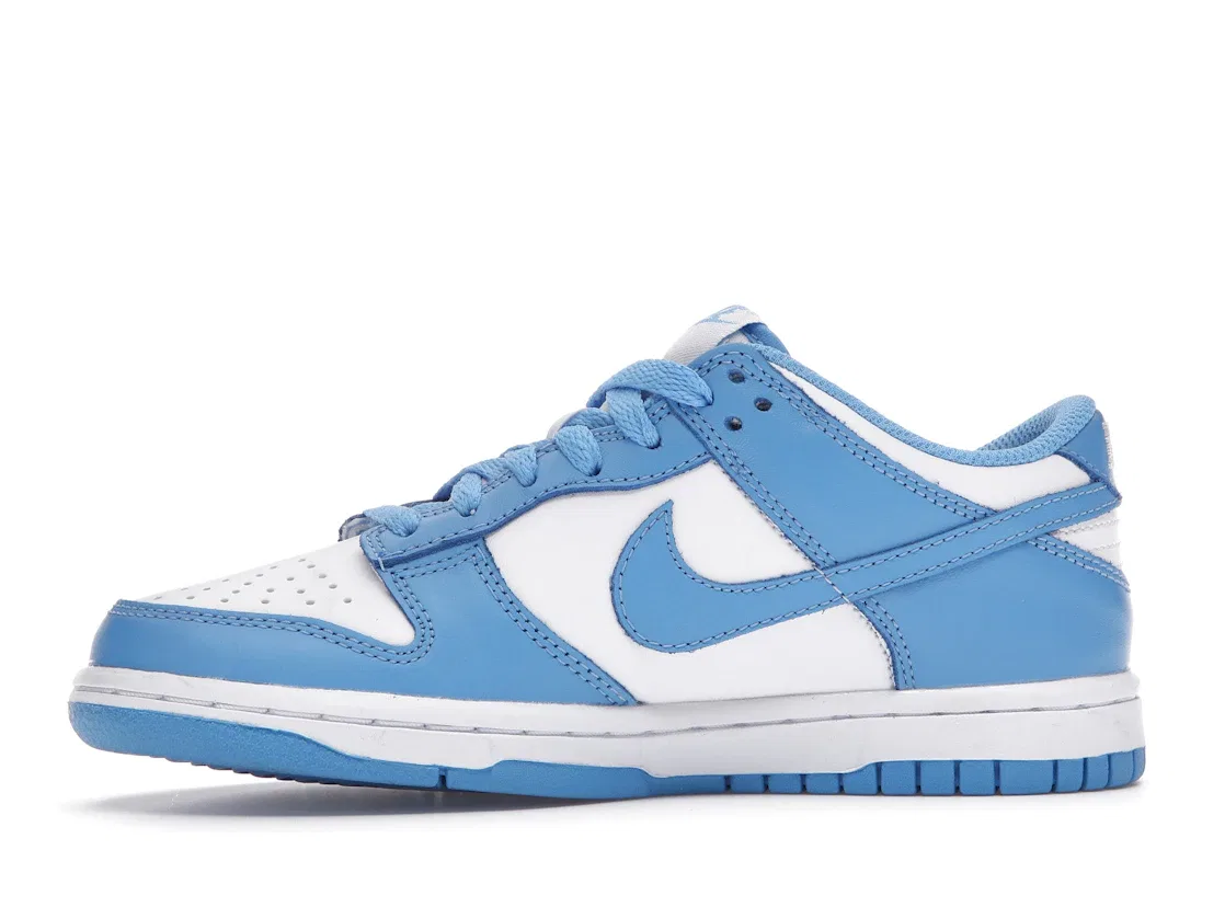 Детские кроссовки Lifestyle с принтом Nike Dunk Low Nike, White/University Blue-White — фото 3