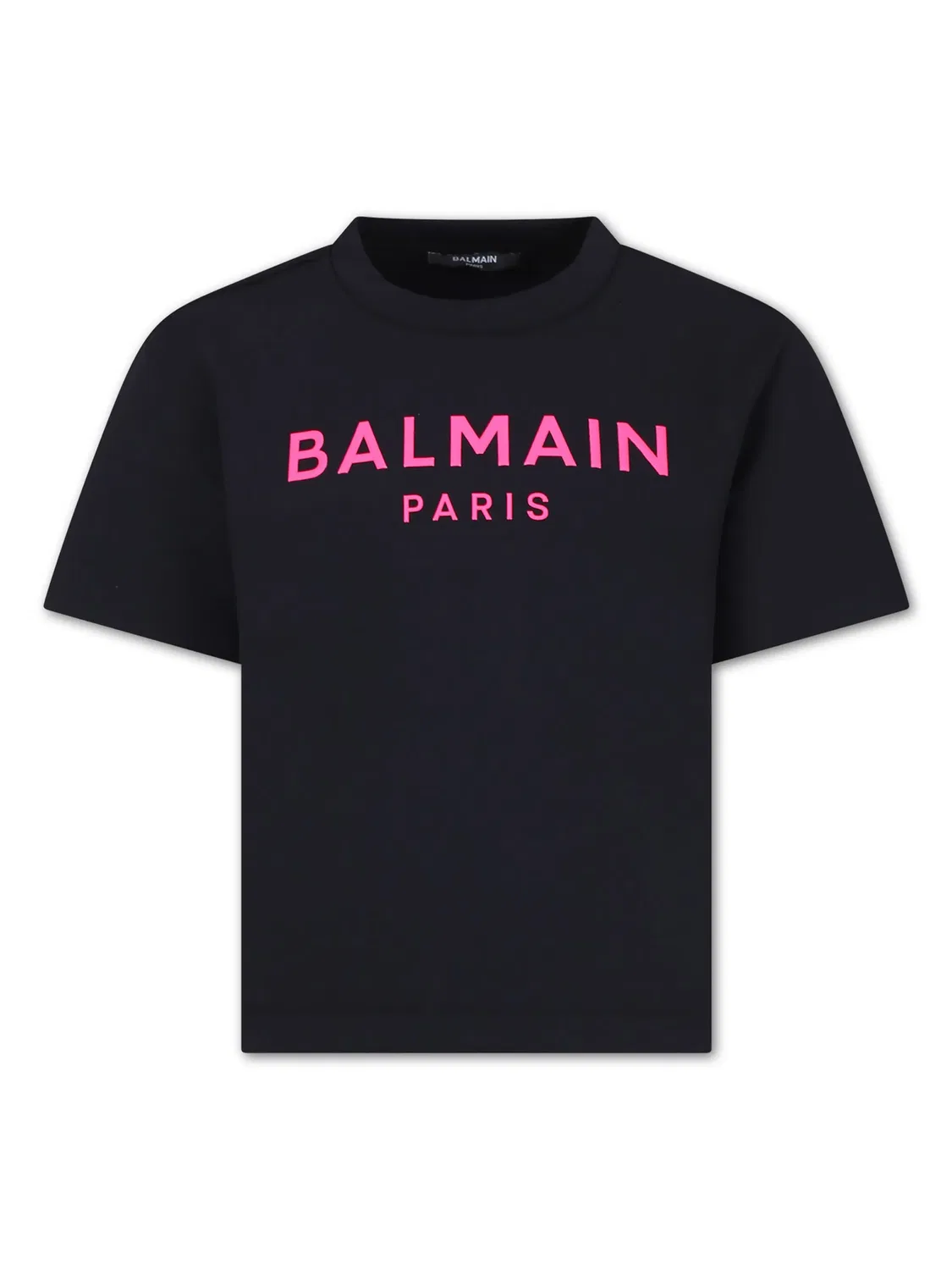 Футболка с флисом и логотипом Balmain, черный