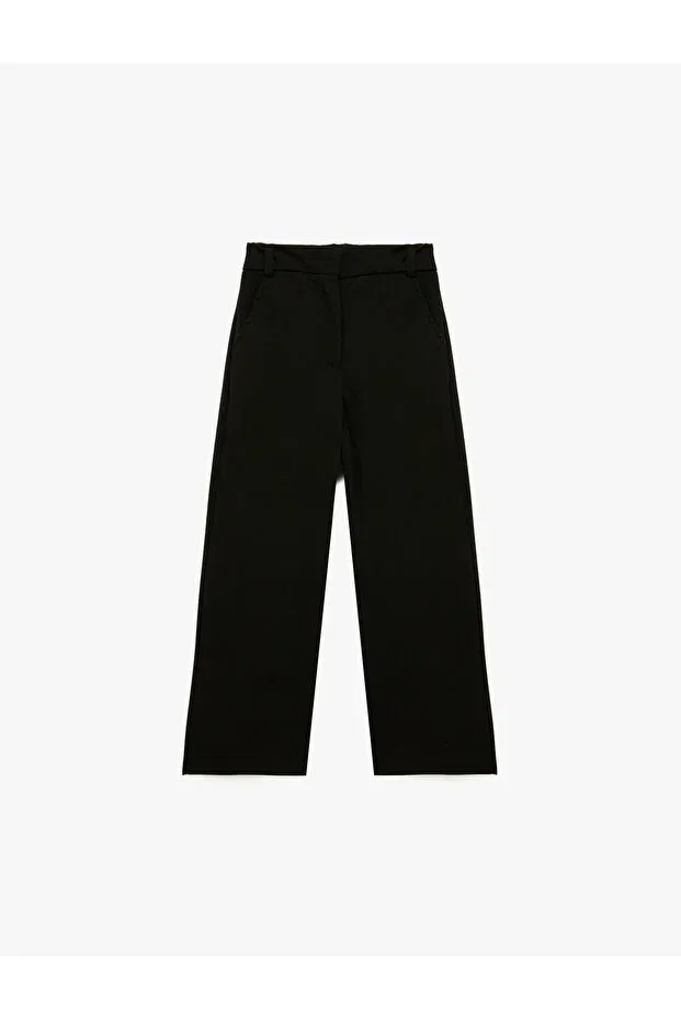 Детские брюки для девочек широкие базовые Koton, Black