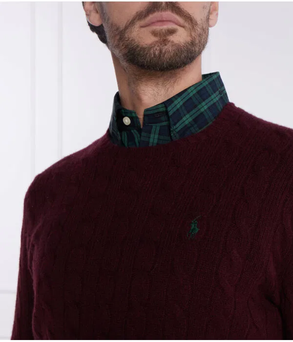 Мужской свитер из шерсти с кашемиром Polo Ralph Lauren, Bordeaux — фото 4