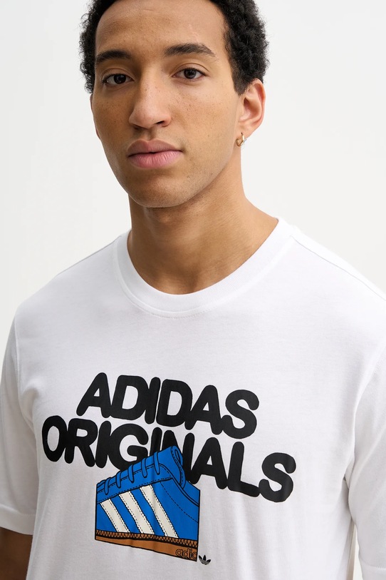 Хлопковая футболка Adidas Originals, белый — фото 4