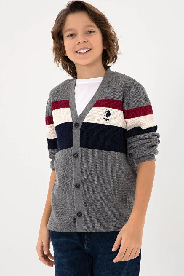 Детский кардиган с длинным рукавом U.S. Polo Assn., Light Gray Melange
